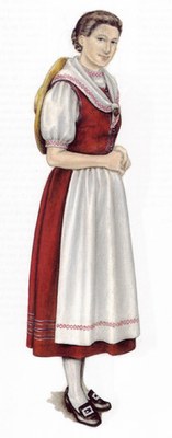 Walliser Werktagstracht aus Ried-Brig