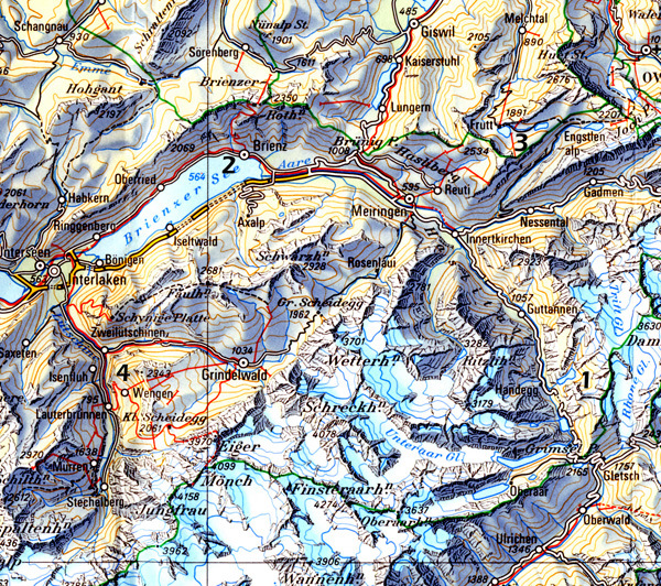 Karte Walserwanderung 2008